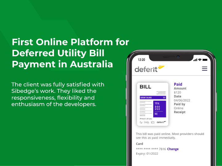 First Online Platform for Deferred Utility Bill Payment in Australia