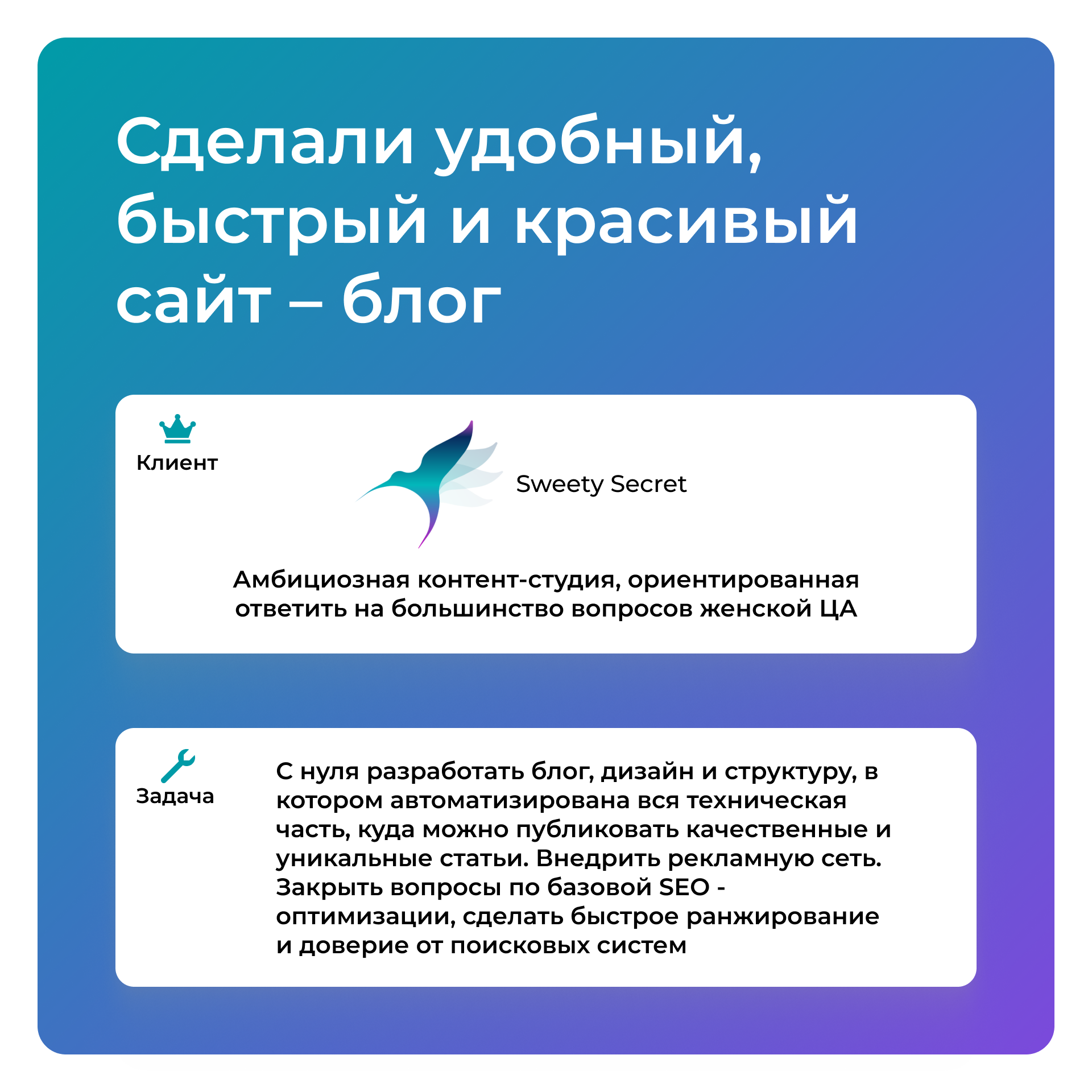 Сделали удобный, быстрый и красивый сайт – блог