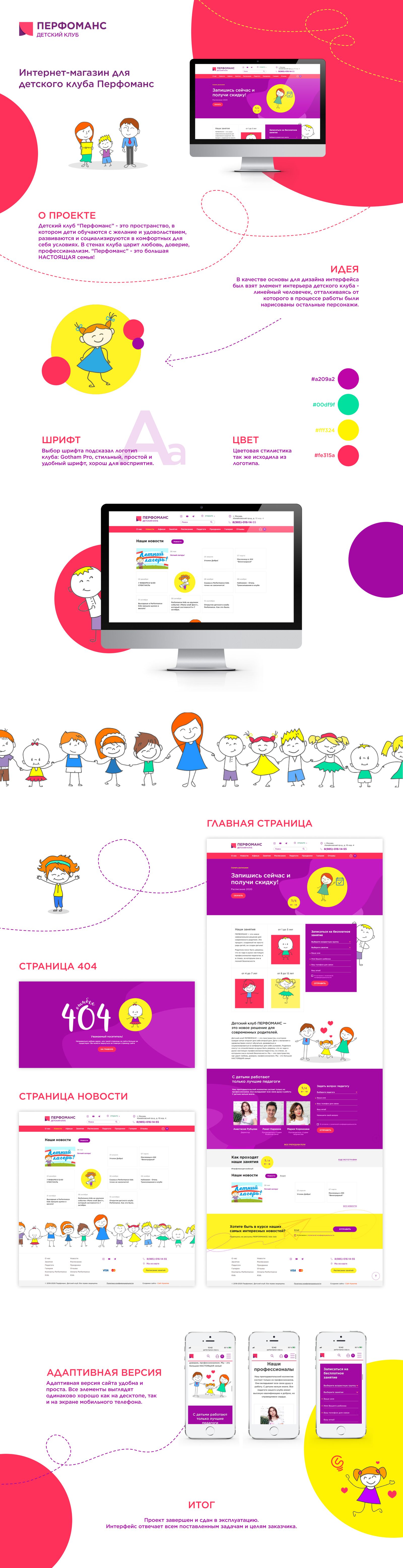 Разработка сайта для детского клуба 