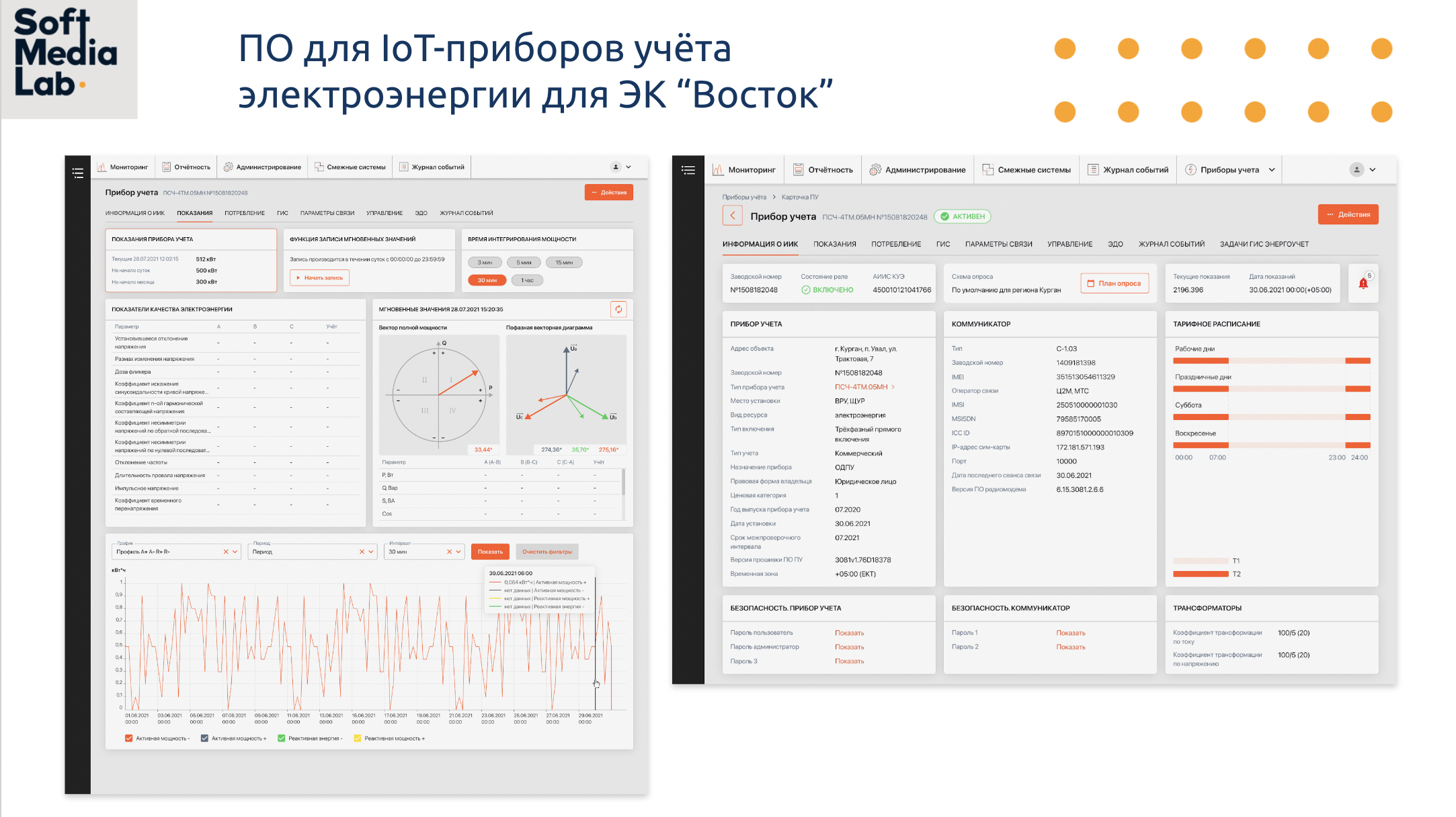 ПО для IoT-приборов учёта электроэнергии для ЭК “Восток”