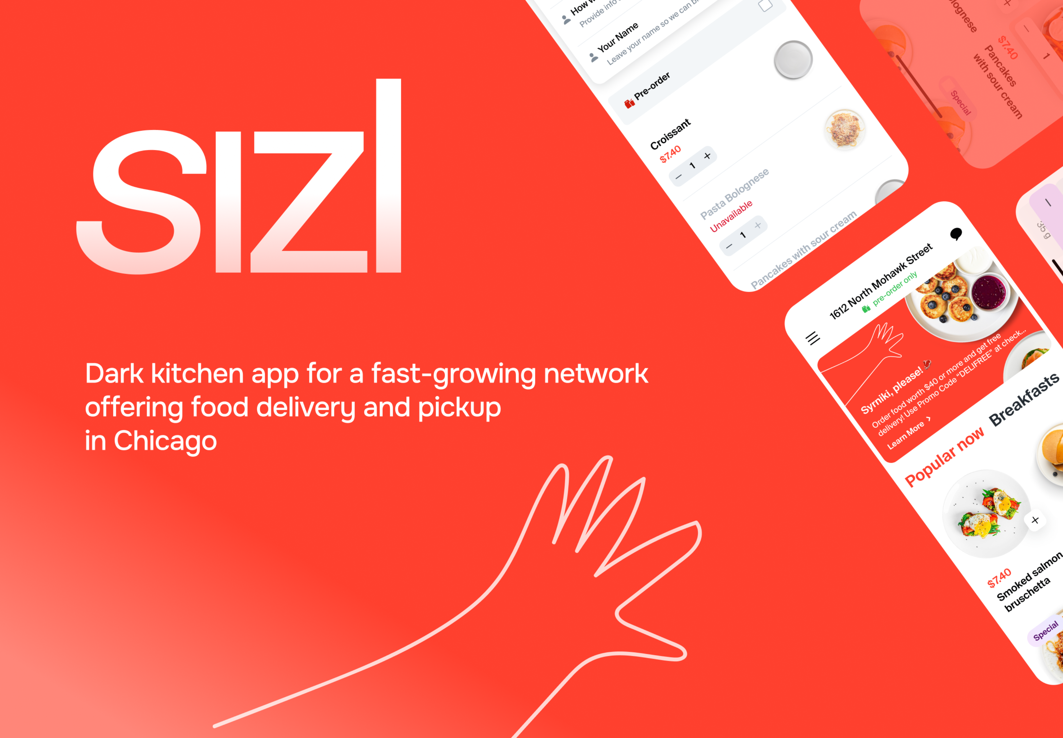SizI: Мобильное приложение для сети dark kitchen